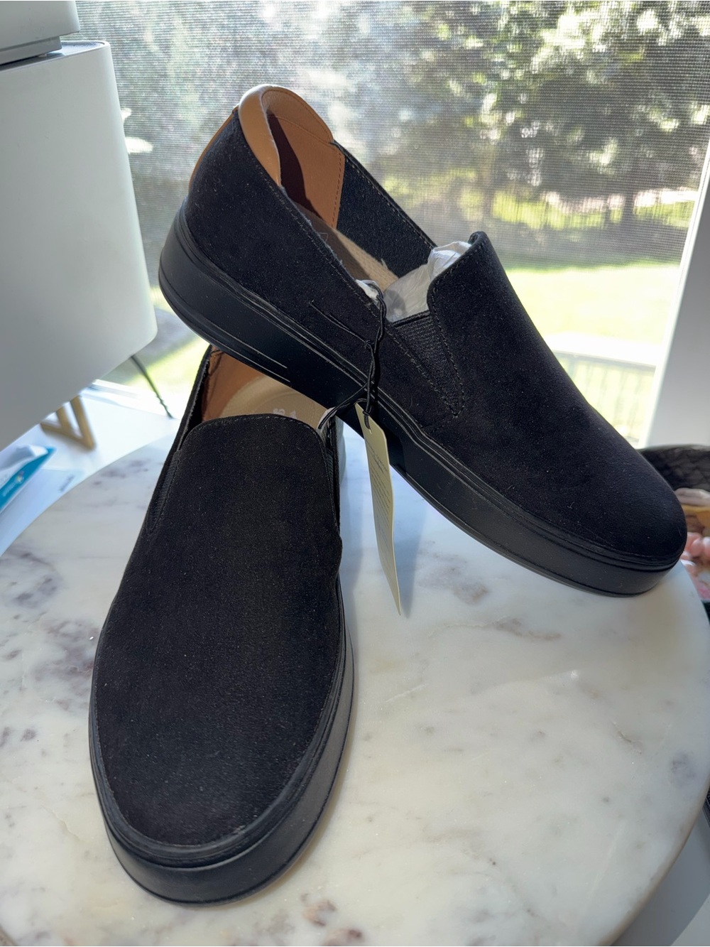 dearfoams Black Slip-On Suede Sneakers
